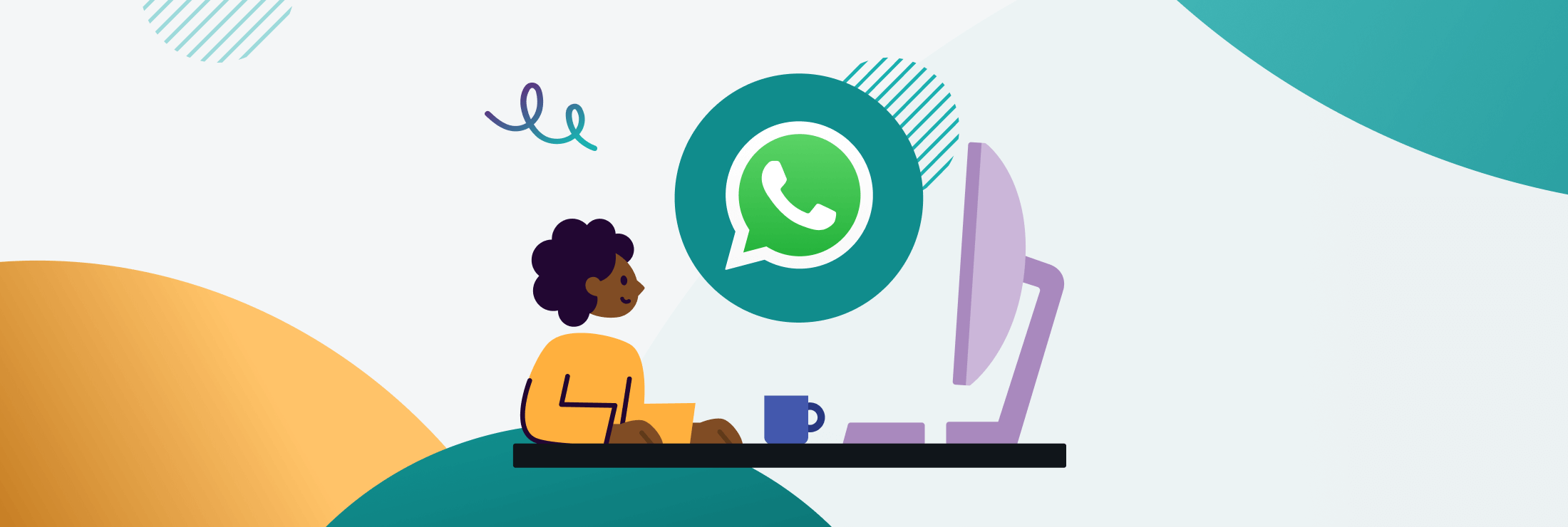 Image of a person using WhatsApp Business Platform on their computer