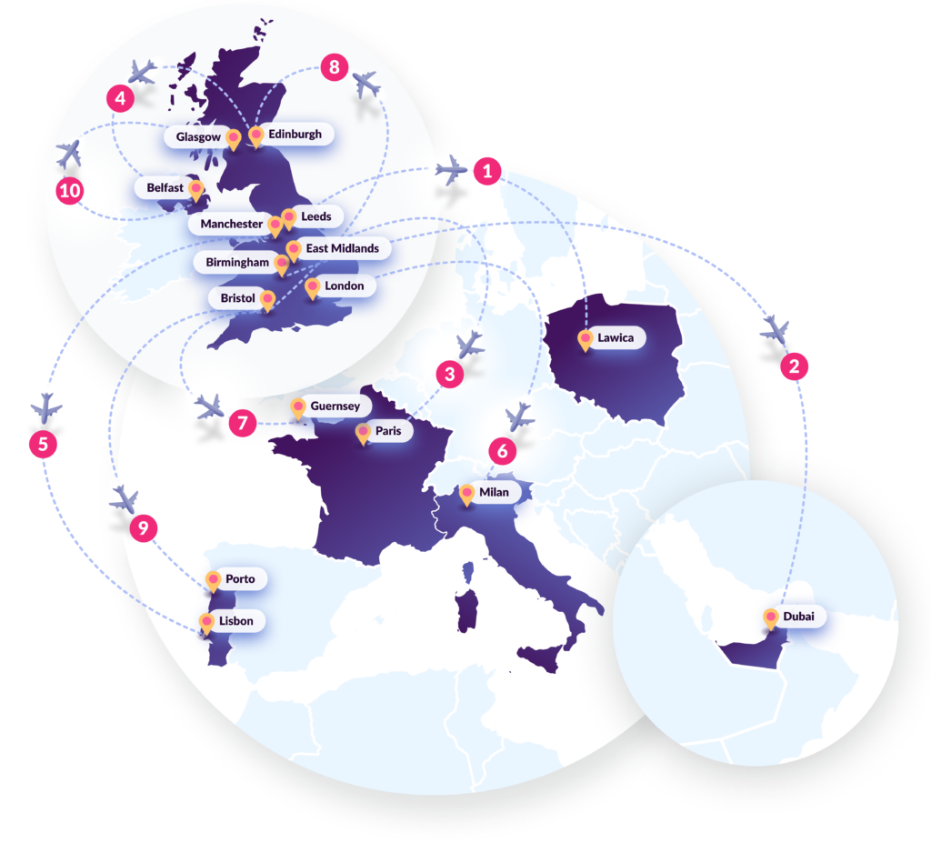 Most delayed routes to fly