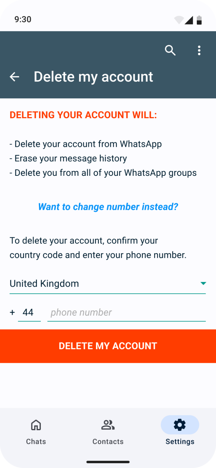 How to Delete Phone Number from WhatsApp Business App