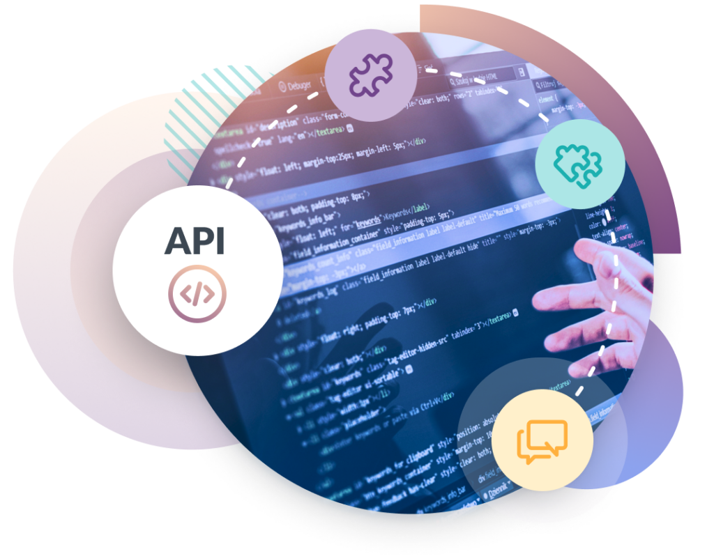 An image showing how you can access business messaging services via the Esendex messaging platform and 3 of the main types of messages you can send via it (SMS, WhatsApp and RCS)