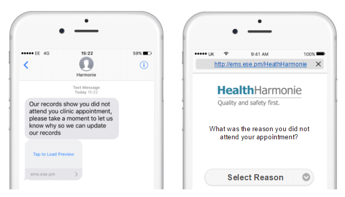 HealthHarmonie Mobile Journey patient survey