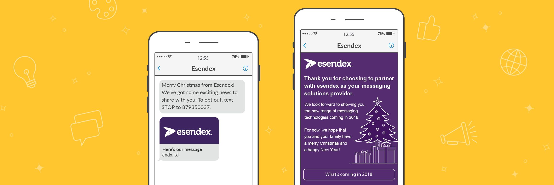 SMS Landing Page Christmas campaign for Esendex