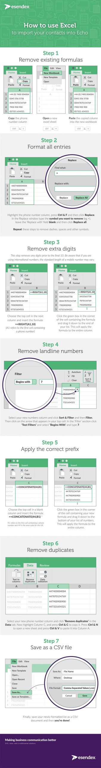 Excel to format telephone numbers